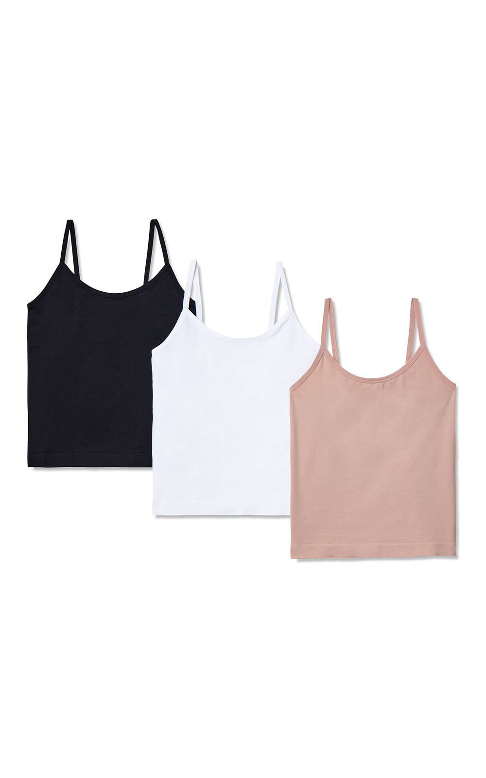 InstaSmooth® Madison Seamless Jersey Cami Multi Pack Black/White/Shadow Grey