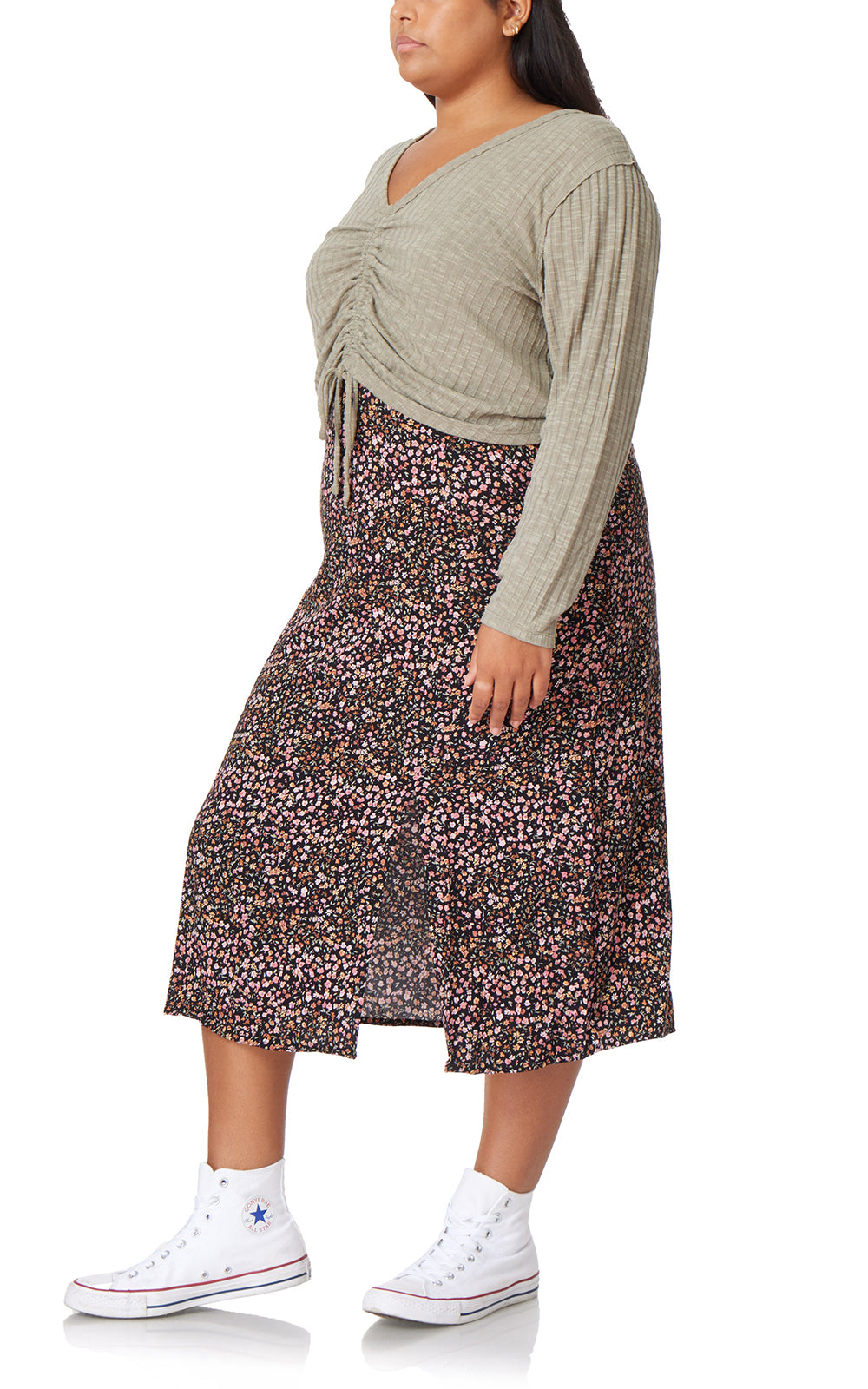 Shiloh Tie-Front Cropped Cardigan & Midi Dress Set