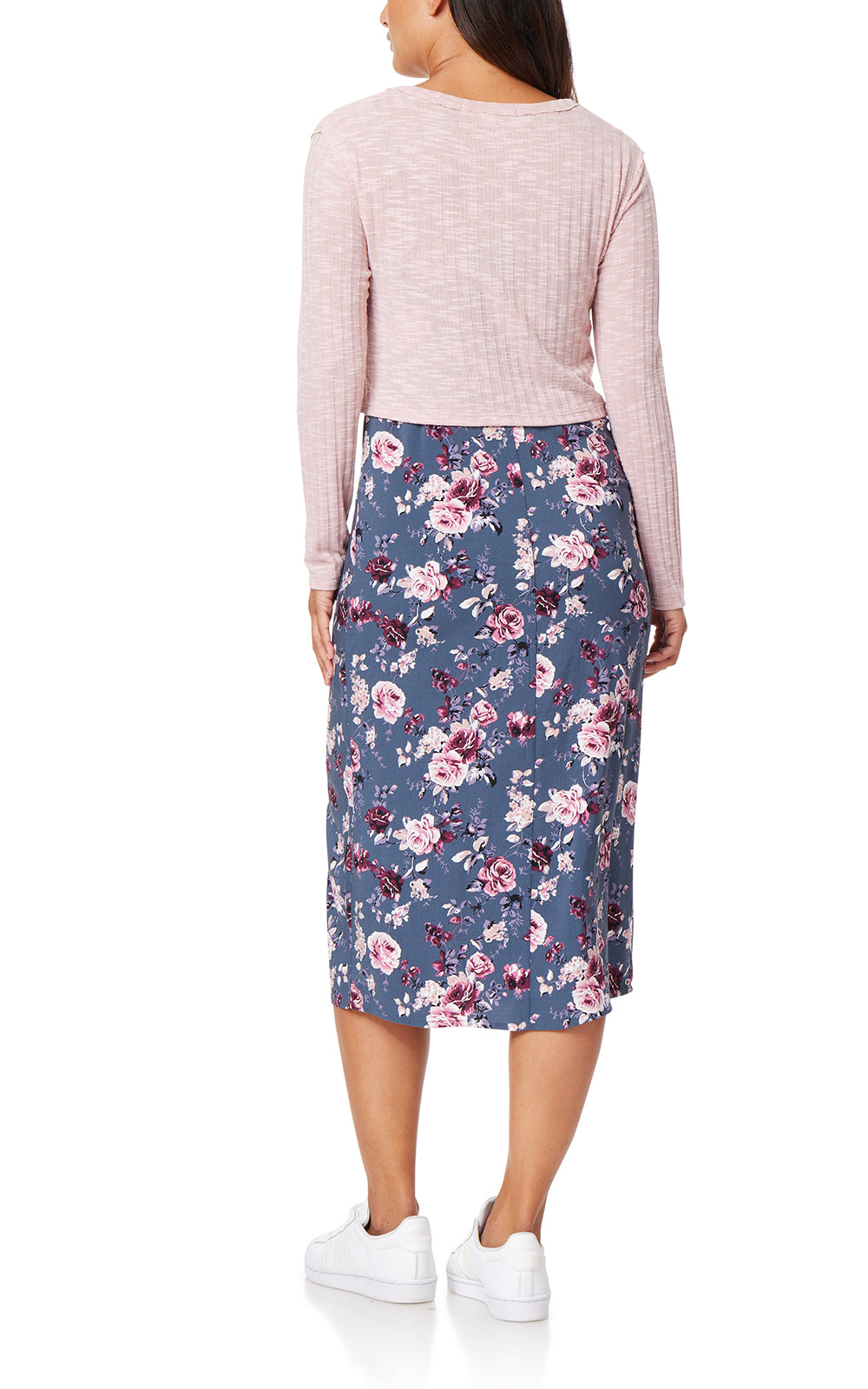 Shiloh Tie-Front Cropped Cardigan & Midi Dress Set