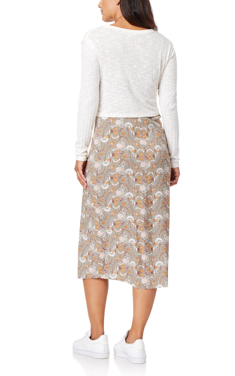 Shiloh Tie-Front Cropped Cardigan & Midi Dress Set