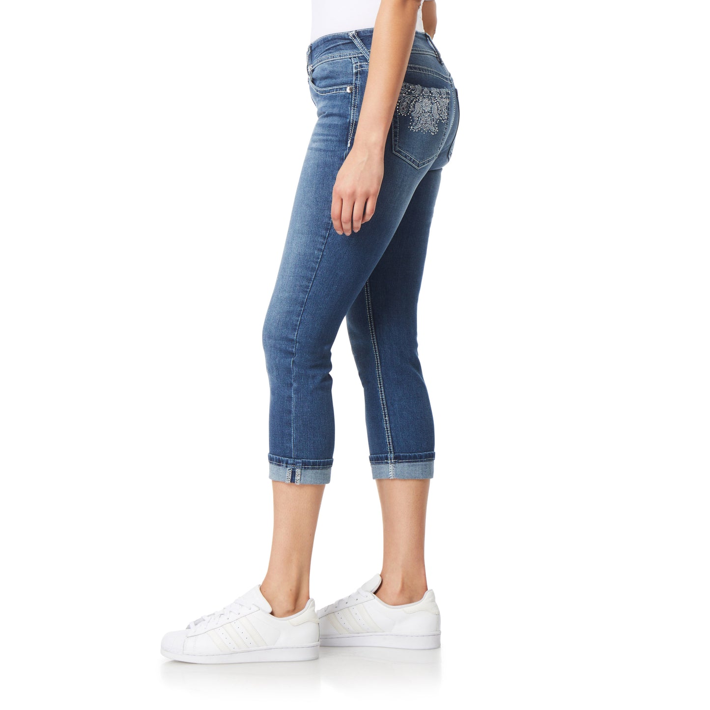 InstaStretch Luscious Curvy Bling Crop Jeans